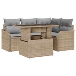 vidaXL Ensemble de canapé de jardin 5 Pièces Beige 100 x 55 x 73 cm