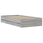 vidaXL Cadre de lit avec tiroirs sans matelas sonoma gris 100x200 cm