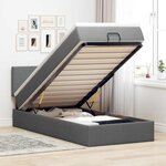 vidaXL Cadre de lit ottoman avec matelas gris foncé 90x190 cm tissu