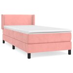 vidaXL Sommier à lattes de lit avec matelas Rose 100x200 cm Velours