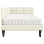 vidaXL Cadre de lit d'angle avec matelas 2 pc Crème 100 x 200 cm