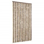vidaXL Rideau anti-mouches marron foncé et beige 100x200 cm chenille