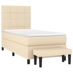 vidaXL Sommier à lattes de lit et matelas Crème 90x190 cm Tissu