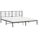 vidaXL Cadre de lit métal sans matelas avec tête de lit noir 193x203cm