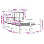 vidaXL Lit bibliothèque sans matelas 140x190 cm bois de pin massif