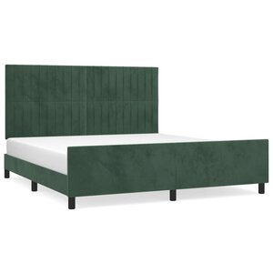vidaXL Cadre de lit sans matelas vert foncé velours