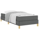 vidaXL Lit à ressorts avec matelas Gris foncé 90 x 190 cm tissu