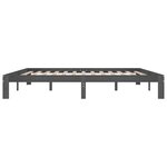 vidaXL Cadre de lit Gris Bois de pin massif 200x200 cm