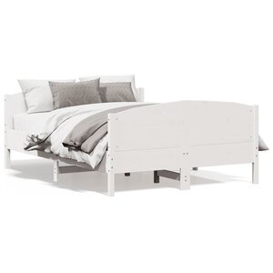 vidaXL Cadre de lit sans matelas blanc 120x190 cm bois de pin massif