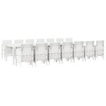 Ensemble de jardin 15 pièces avec coussins en rotin blanc