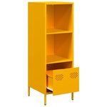 vidaXL Buffet haut jaune moutarde 35x39x103 5 cm acier