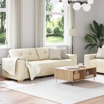 vidaXL Canapé 2 Pièces Beige Tissu en lin mélangé