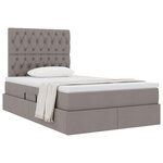 vidaXL Lit avec rangement et matelas Taupe 120 x 200 cm Polyester
