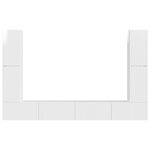 vidaXL Ensemble meuble TV 8 Pièces Blanc brillant Bois d'ingénierie
