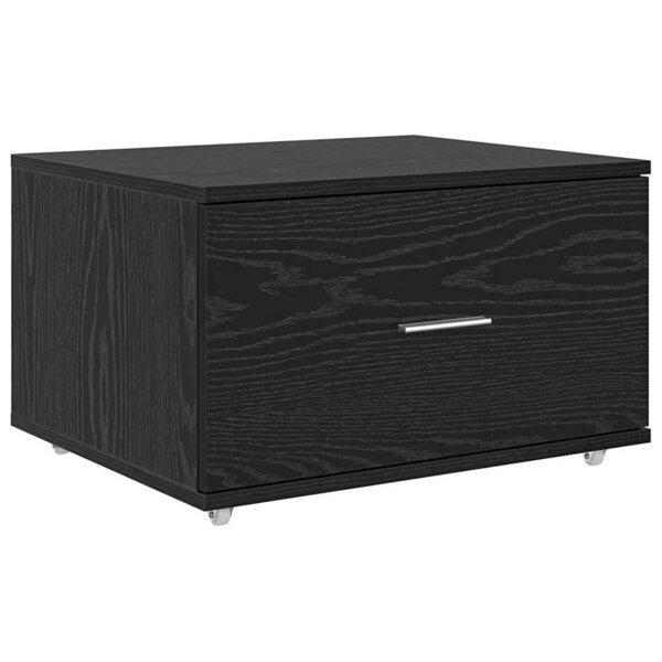 vidaXL Armoire à tiroirs avec roue Chêne noir 55 x 45 x 31 cm