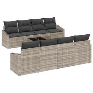 vidaXL Ensemble de canapé de jardin 7 Pièces Gris clair et gris foncé