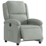 vidaXL Fauteuil inclinable électrique gris clair velours