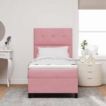 vidaXL Lit à ressorts avec matelas Rose 90 x 190 cm Velours