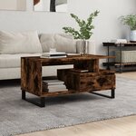 vidaXL Table basse Chêne fumé 90x49x45 cm Bois d'ingénierie