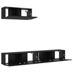 vidaXL Ensemble de Meubles TV 3 Pièces Noir Chêne Bois Aggloméré