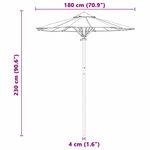 vidaXL Parasol de jardin Blanc crème 180 x 180 x 230 cm Bambou