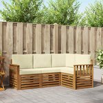 vidaXL Ensembles de canapés avec coussin 4 Pièces Naturel et Crème
