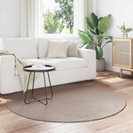 vidaXL Tapis de surface Rond HUARTE Beige Ø 160 CM Polyester