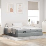 VidaXL Cadre de lit ottoman et matelas gris clair 160x200cm tissu