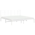 vidaXL Cadre de lit métal avec tête de lit blanc 193x203 cm