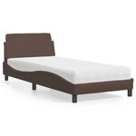 vidaXL Lit avec matelas marron 80x200 cm similicuir
