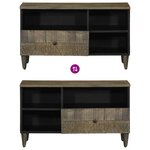 vidaXL Meuble TV noir 80x33x46 cm bois massif de manguier