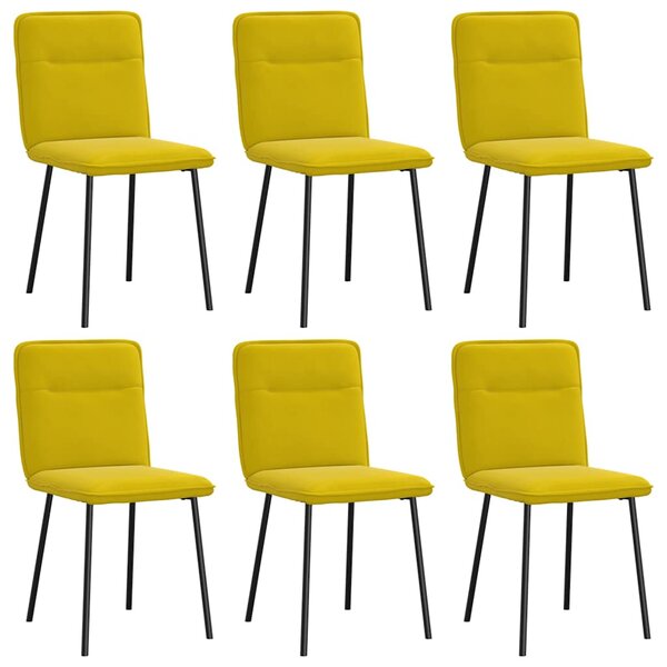vidaXL Chaises à manger lot de 6 jaune velours