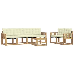vidaXL Ensemble de canapés d'extérieur 7 pc Blanc et crème