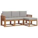 vidaXL Ensemble de canapés d'extérieur 4 pc Gris Naturel et Clair