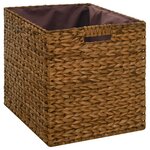 Banc banquette avec 2 paniers jacinthe d'eau 71 x 40 x 42 cm marron 02_0010822