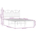 vidaXL Cadre de lit métal sans matelas avec tête de lit noir 120x190cm