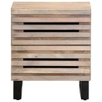 vidaXL Table de chevet 40x34x46 cm bois de manguier massif blanchi