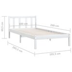 vidaXL Cadre de lit Blanc Bois de pin massif 100x200 cm