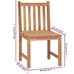 vidaXL Chaises de jardin lot de 8 avec coussins Bois de teck massif