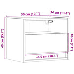 vidaXL Tables de chevet murales avec lumières LED 2 Pièces chêne fumé