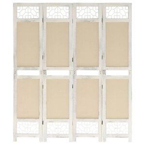 vidaXL Cloison de séparation 4 panneaux Crème 140x165 cm Tissu
