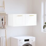 vidaXL Armoire murale blanc brillant 80x36 5x35 cm bois d'ingénierie