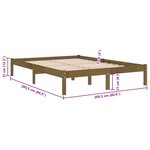 vidaXL Cadre de lit sans matelas marron miel bois massif 200x200 cm