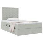 vidaXL Lit avec rangement et matelas Gris clair 120 x 190 cm Velours