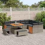 vidaXL Ensemble de canapé de jardin avec coussin 12 Pièces Gris