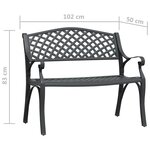 vidaXL Banc de jardin 102 cm Aluminium coulé Noir