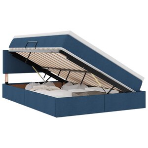 vidaXL Lit de rangement LED avec matelas Bleu 140 x 190 cm Tissu