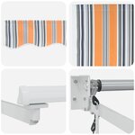 vidaXL Auvent Rétractable Automatique Rayé Multicolore 400x300 cm
