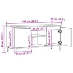 vidaXL Meuble TV chêne artisanal 102x35x50 cm bois d'ingénierie