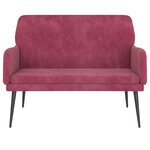 vidaXL Banc Rouge bordeaux 108x79x79 cm Velours